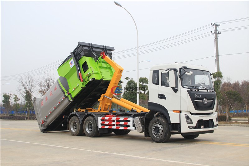 國六東風(fēng)天龍25噸勾臂垃圾車